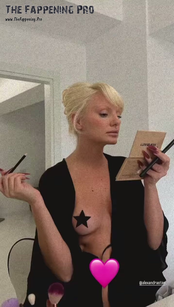 Get ready for another scandal as Romanian singer Alexandra Stan pushes boundaries once again with a topless selfie on Instagram. The 34-year-old star, known for her hit song "Mr. Saxobeat", has never shied away from bold moves. This time, her daring photo features a strategically placed asterisk sticker to cover her assets. Fans can't get enough of the provocative snapshot, causing a stir online. Alexandra Stan continues to captivate audiences with her fearless attitude and undeniable talent. Stay tuned for more exciting updates from this fearless artist.