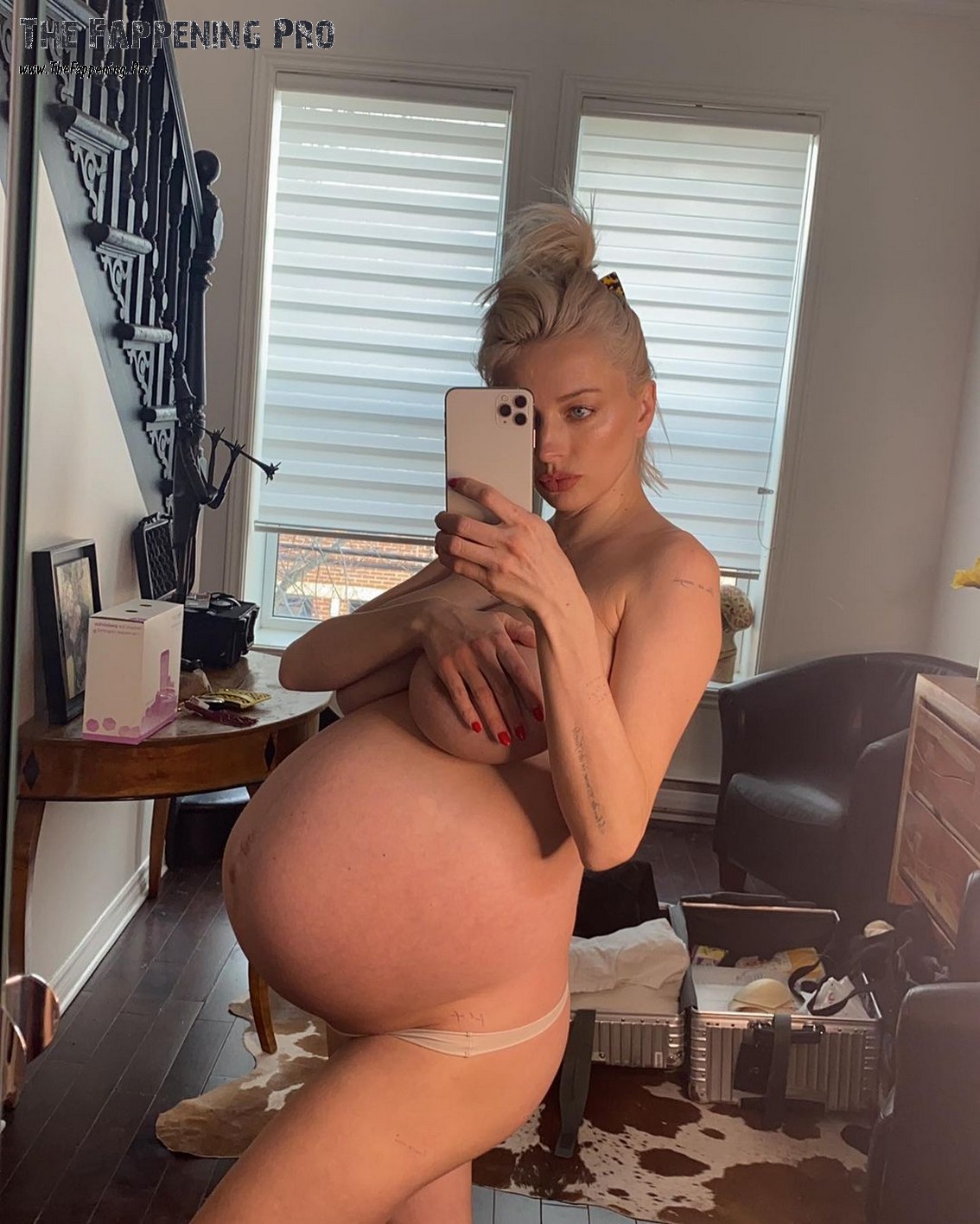 Celebrate International Mother’s Day with Caroline Vreeland as she shares a daring and intimate look at her recent pregnancy journey. The stunning nude photo showcases her beautiful baby bump, highlighting the miraculous changes her body went through just two months ago. Witness her post-pregnancy transformation and admire her timeless beauty on this special occasion.