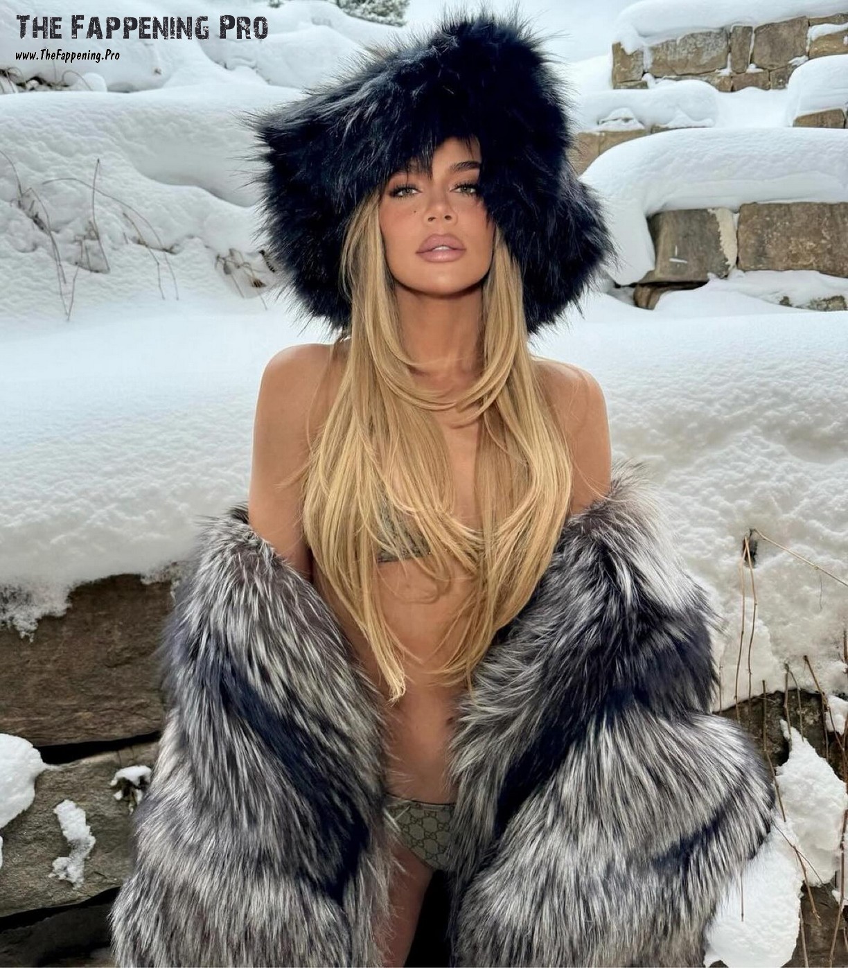 Step into Khloé Kardashian's winter wonderland as she stuns in a revealing bikini and fur cape in a recent photo shoot. With her fierce hairstyle crafted by celebrity stylist Ash K Holm, Khloé exudes confidence and beauty at 39 years old. Despite the chilly weather, these sizzling shots are guaranteed to set hearts racing. Don't miss out on witnessing Khloé's fierce and fabulous winter look!